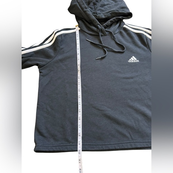 Adidas women’s Essentials 3- stripes French Terry Cropped hoodie black size M - Picture 5 of 11